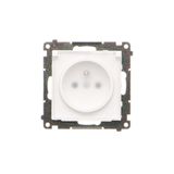 IP44 single socket outlet without frame seal - transparent flap, module, 16A, quick connection, white matt