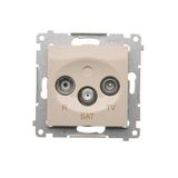 R-TV-SAT final aerial socket, atten.: 1dB, cream white/electro white
