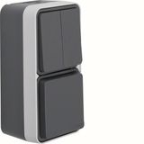 Combination socket outlet + series switch with housing, W.1, grey