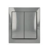 Splash-proof two gang switch, IP44, 10AX, dark grey