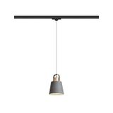 CHOUPETTE for 3-circuit tracks black grey textile/wood 230V LED E27 11W