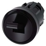 Toggle switch, 22 mm, round, plastic, black, 2 switch positions O