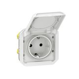 PLEXO GERMAN STANDARD SOCKET OUTLET WITH AUTO TERMINALS - WHITE - MECHANISM