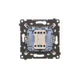 Light push button with indicator light, LED not replaceable Color: blue, (module), 10AX, quick connection, white