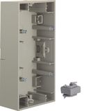 Surface-mtd housing 2gang hor., K.5, stainless steel matt, lacq.