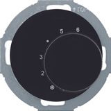 Thermostat, change-over contact, centre plate, 1930/R.classic, black g