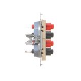 Double socket outlet with earthing and shutters - Czech pin system, (Complete product), 16A, 250V, Screw, Silver matt, metalic