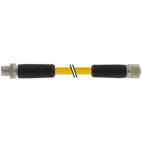 M12 Power male 0° / female 0° L-cod. PUR 5x1.5 ye UL/CSA+drag ch. 5m