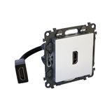 Preconnected HDMI socket aluminium valena life