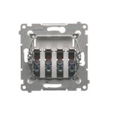 Double intermediate switch, (module), 10AX, quick connection, Silver matt, metalic