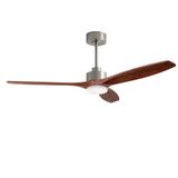 Fan Stem Evo ø1220mm Satin Nickel with Dark Wood Blades Madera Oscura LED 2875 SW 3000-4000-5000K ON-OFF