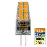 LED bulb G4, 12V, 2.3W, 3000K, CRI80, ex. angle 300°, 360° 250lm, 210mA