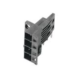 PCB plug-in connector, Connection element, right, male header, open side, THT/THR solder connection, 5.00 mm, Number of poles: 4, 90°, Solder pin length (l): 5.9 mm, tinned, black, Tape