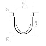 V100S chute, type 7, 1.0m, Multiline Seal in