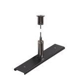 Track reinforcement plate with mounting set, 48V TRACK, 3m wire rope, black