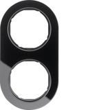 Cover frame 2-way, Series R.classic Black glass