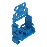 Mounting carrier with strain relief; for 10-wire connectors; 221 Series - 4 mm²; for DIN-35 rail; blue