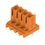PCB plug-in connector, female header, closed side, THT solder connection, 3.50 mm, Number of poles: 4, 180°, Solder pin length (l): 3.2 mm, tinned, orange, Tube