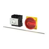 P3 Main switch, 80 A,Rear mounting, 3 pole, Form M4/SVB, Red, Door cou