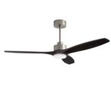 Fan Stem Evo ø1220mm Satin Nickel with Black Blades Black LED 2875 SW 3000-4000-5000K ON-OFF