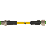 M12 male 0° / M12 female 0° A-cod. PVC 3x0.34 ye UL/CSA 10m