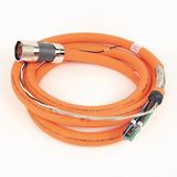 Allen-Bradley 2090-CPBM7DF-06AA12 SpeedTEC Cable, Motor Power With Brake Wires, SpeedTec DIN Connector, Drive-end, Flying-lead, 6 AWG, Standard (Non-Flex), 12 Meters