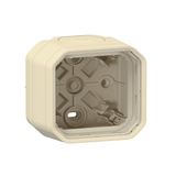 PLEXO 1 GANG BOX - 2 MEMBRANE GLANGS 1 ENTRY - BEIGE