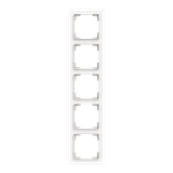 Cover frame with decor ring 5-gang(s) black matt / gold - Busch-art linear