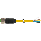 M12 female 0° A-cod. with cable PUR 8x0.25 ye UL/CSA+drag ch. 10m