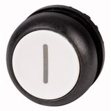 M22S-DR-W-X1 Pushbutton, RMQ-Titan, Flat, maintained, White, inscribed, Bezel: black