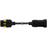 SuperSeal male 3-pol. / SuperSeal female 3-pol. PUR 3x0.75 bk 1m