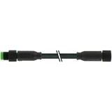 M8 male 0° / M8 female 0° A-cod. Lite PVC 3x0.25 bk UL/CSA 2m