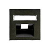 Cover for RJ45 UAE outlet, labelling window, 1-Port, black