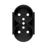 Cover for double socket outlet, (cover), Simon 24, IP20, black matt