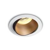 WHITE GU10 10W BRASS REFLECTOR DARK LIGHT ADJUSTABLE