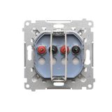 Single plug socket for the IP44 version with Schuko earthing - without frame gasket - transparent flap, satin, metallized, 16A