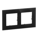 2 GANG PLATE BLACK GLASS