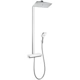 Raindance Select E 360 1jet Showerpipe with overhead shower, hand shower and thermostat, white/chrome