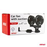 Car fan with suction 2x4" 12V