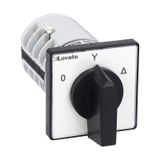 Rotary cam switch 7GN series, star-delta motor starter switch 16A, for front mounting with black handle, front plate 48X48mm