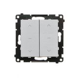 Double roller shutter button (1-0-2), 10A, matt aluminum