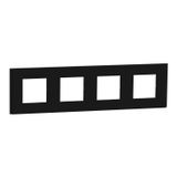 Unica Déco Signature - Trim plate - Black rubber - 4P green horiz