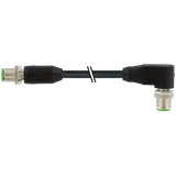M12 male 0° / M12 male 90° A-cod. 315° TPE 4x18AWG bk 1m Zivid