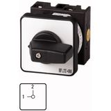 T0-1-15541/E Changeoverswitches, T0, 20 A, flush mounting, 1 contact unit(s), Contacts: 2, 90 °, maintained, Without 0 (Off) position, USV-NETZ, Design number 1554
