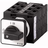 T3-6-8348/E On-Off switch, T3, 32 A, flush mounting, 6 contact unit(s), 12-pole, with black thumb grip and front plate