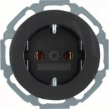 Flush-mounted SCHUKO single socket, R.Classic series, black, glossy