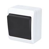 GALATEA Cross switch no. 7 10A 230V on plaster IP44 white/black