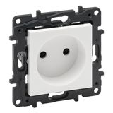 2P SOCKET WITH SHUTTERS, SCREW TERMINALS, WHITE