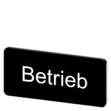 Labeling plate 12.5 x 27 mm, label black, labeling: Betrieb
