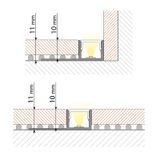 Aluminum profile for wall and floor tiles black DP 33x11mm including black diffuser 1m